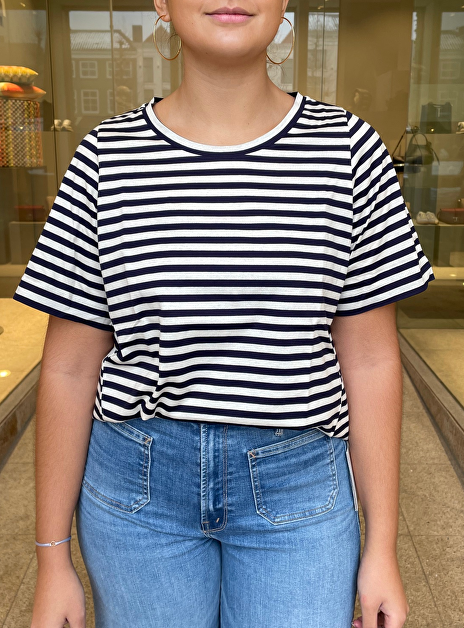 Shirt mac streep marine ecru