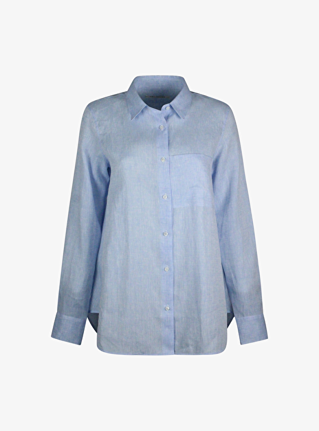 Blouse lenon blauw linnen