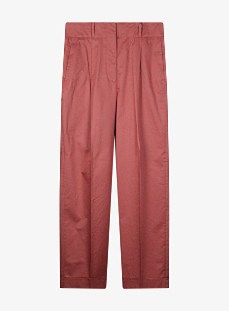 Pantalon katoen oud roze recht