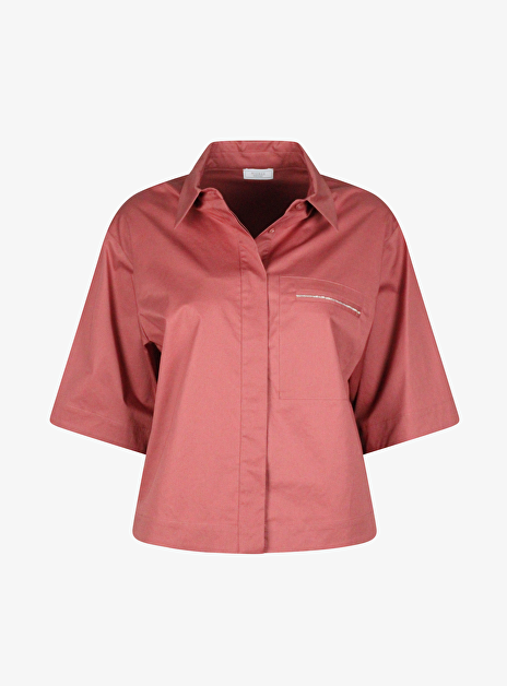 Blouse boxy oud roze korte mouw