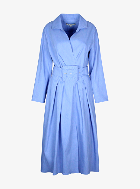 Jurk enes katoen linnen blauw