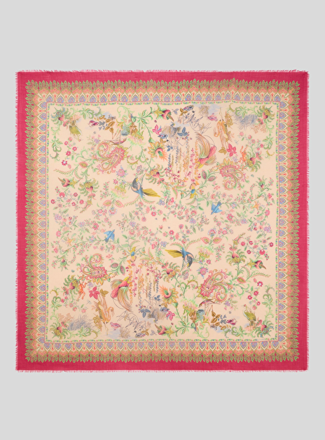 Shawl roze multicolor dessin