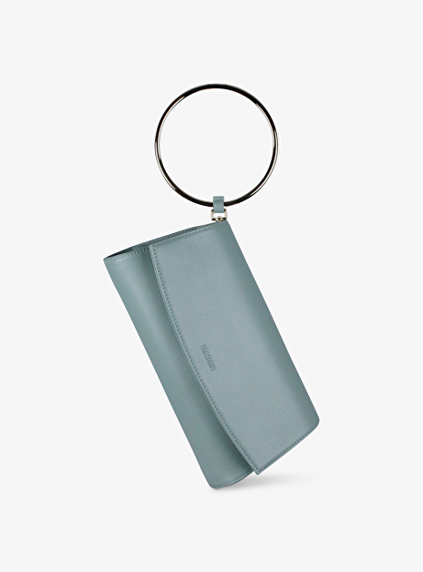 Tas clutch leder petrol groen