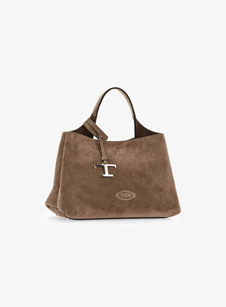 shopping bag mini suede taupe