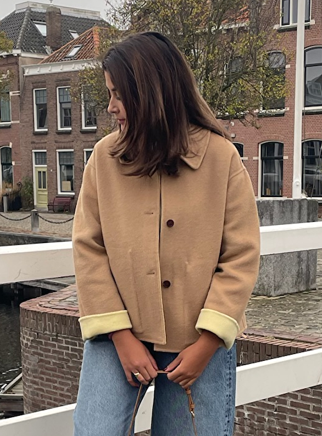 Jasje audrey double face camel licht geel