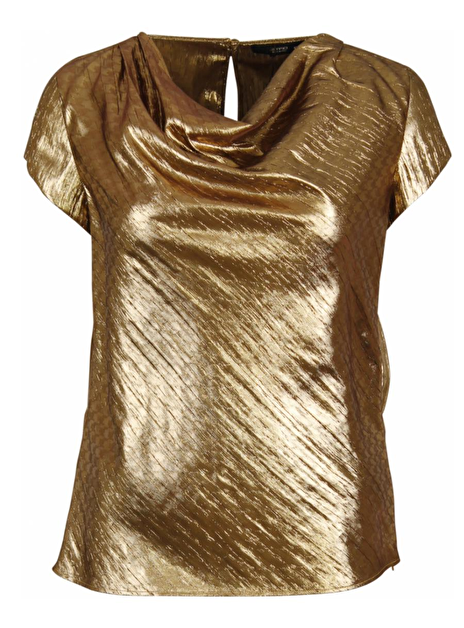 Top zijde structuur waterval hals goudkleurig