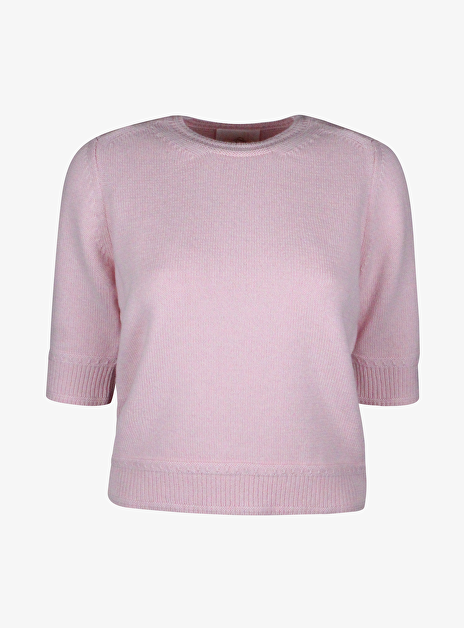 Pull ecume fijne wol licht roze