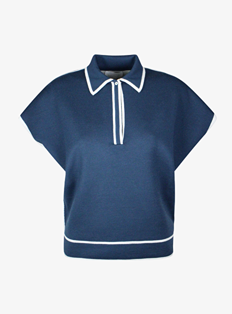 Polo eclat blauw met witte bies