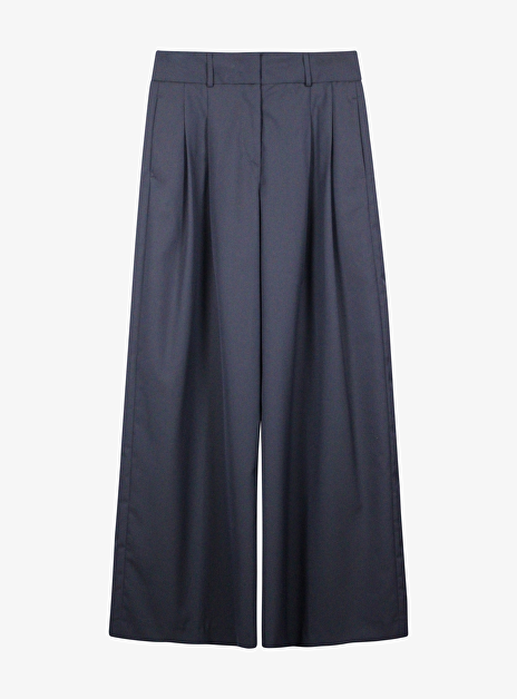 Pantalon bandplooi marine wijd