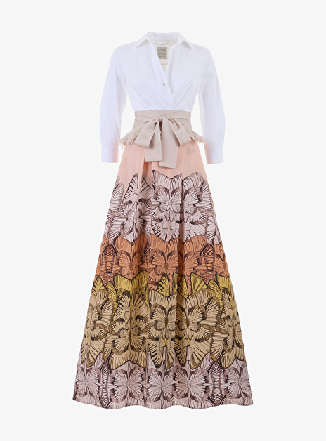 jurk Jinnylong wit vlinder dessin