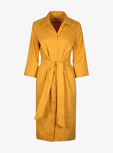 Jurk ethan oker geel katoen linnen