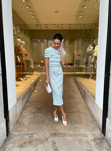 Jurk ebry off shoulder mintgroen