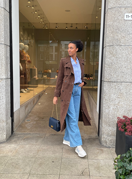 Trenchcoat gael-su bruin suede