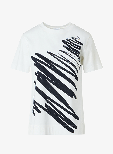 Shirt wit met zwarte lijnen