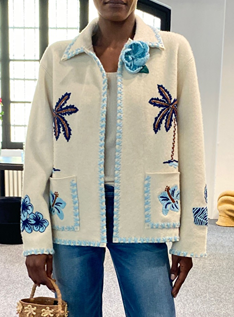 Vest jasje remember me offwhite geborduurd