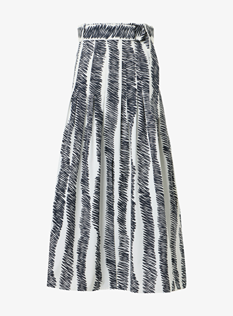 Rok wit met blue black kraspatroon