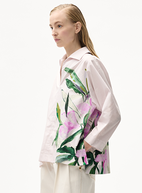 Blouse egora roze met bloemenprint