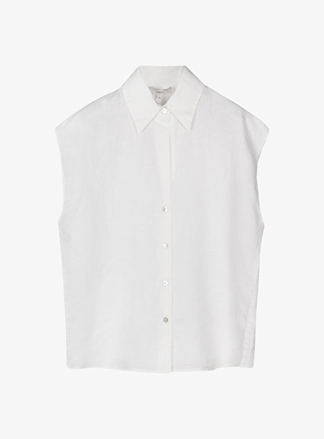 Blouse linnen met kapmouwtje wit