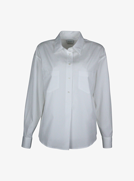 Blouse raissa wit katoen met topje