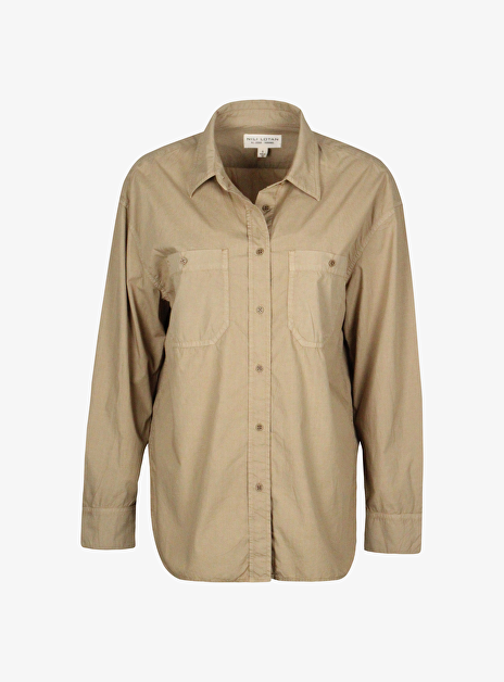 Blouse onora khaki katoen