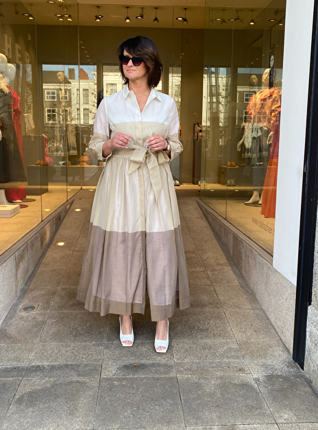 Jurk mariaedna 90 off white beige taupe