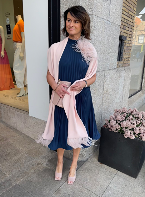 Jurk plisse donkerblauw