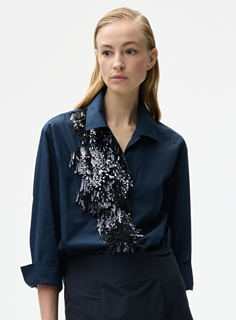 Blouse eyra marine pailletten