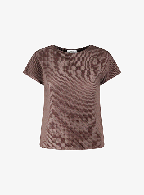 Plissé top bruin