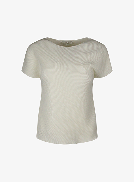 Plissé top off white