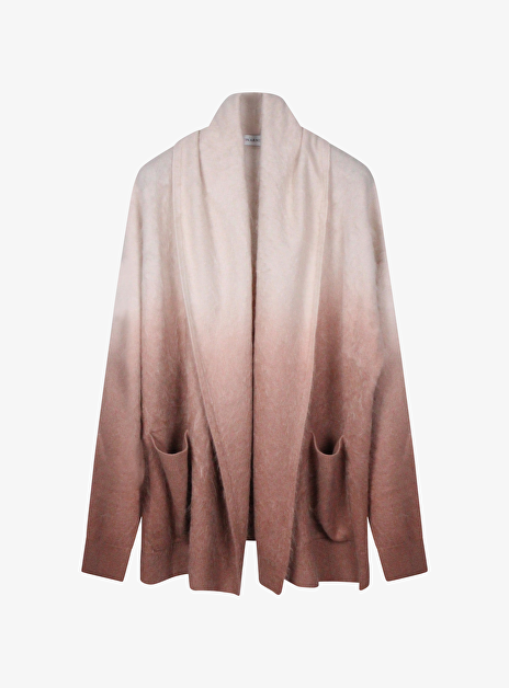 Vest kamelia dip dye beige poederroze