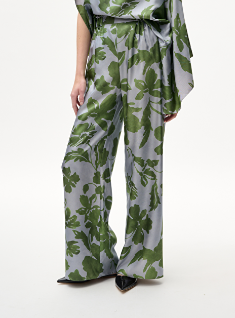 Pantalon epiceo blauw groen dessin