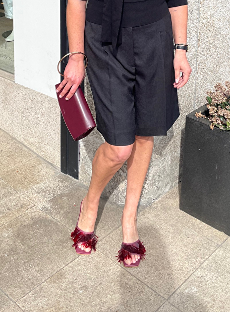 Sandaal amarant bordeaux met pailletten