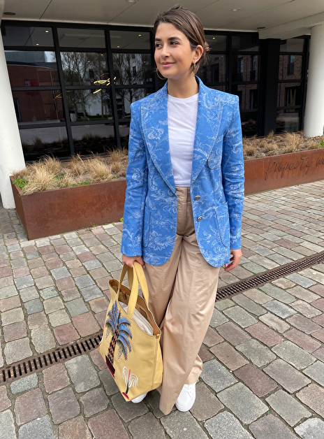 Blazer blauw denim dessin