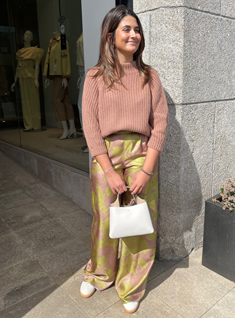 Pantalon epiceo blauw groen dessin