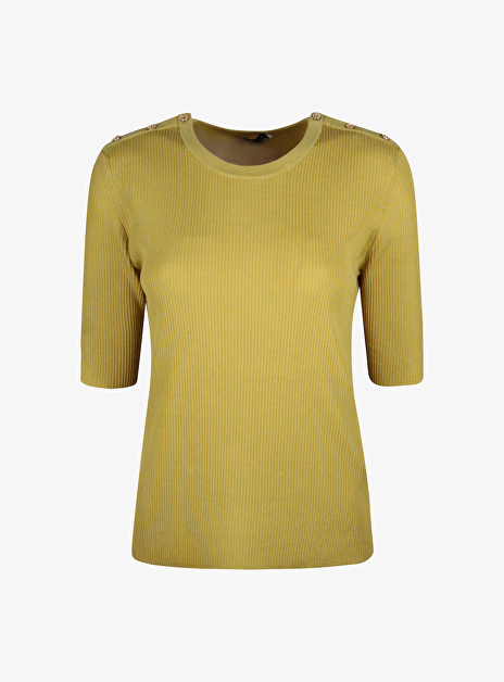 Pull smmriviera mosterd geel ronde hals
