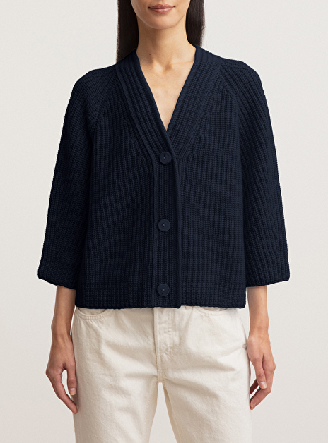 Vest fallou button blauw