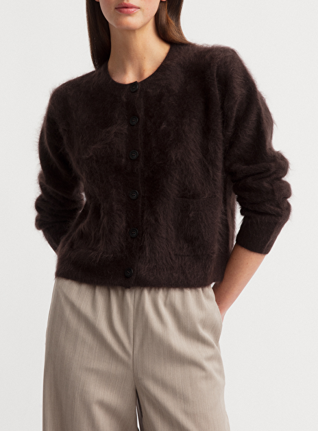 vest mina donkerbruin brushed cashmere
