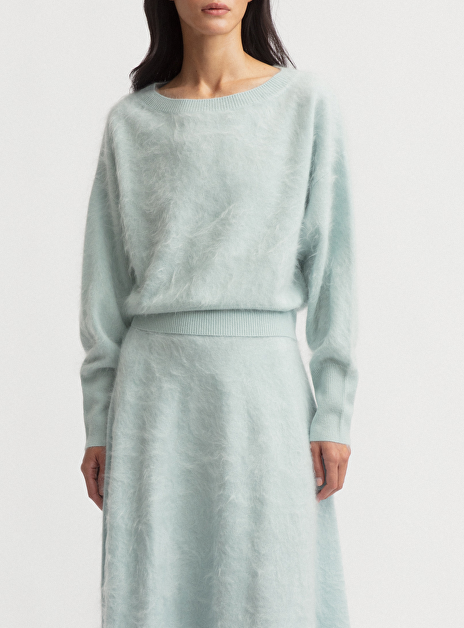 Pull kenzie zacht blauw brushed cashmere