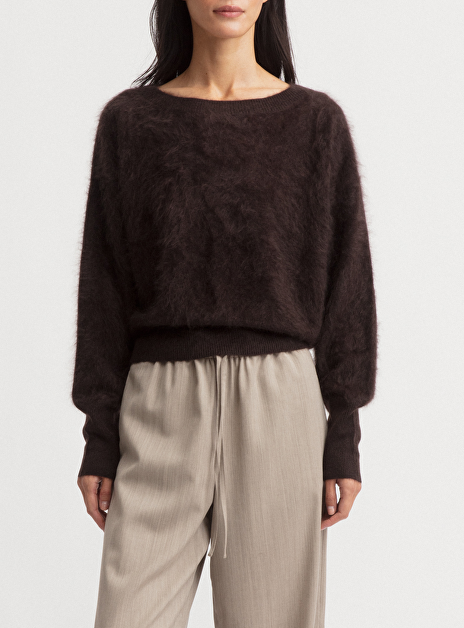 Pull kenzie donkerbruin brushed cashmere