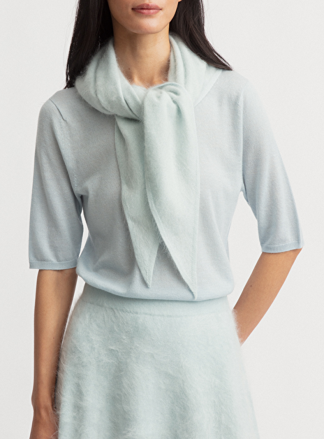 Shawl kasira zacht blauw brushed cashmere