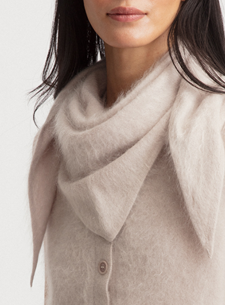 Shawl kasira greige brushed cashmere