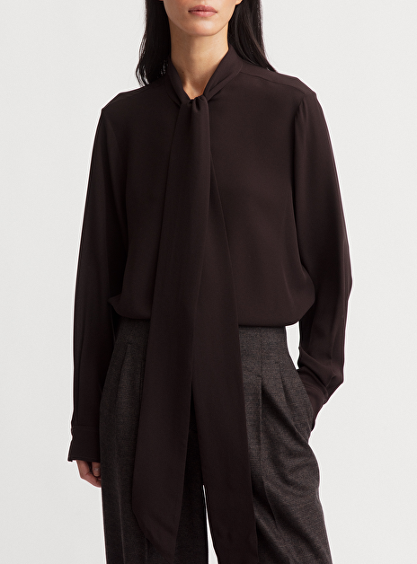 Samara blouse donkerbruin zijde