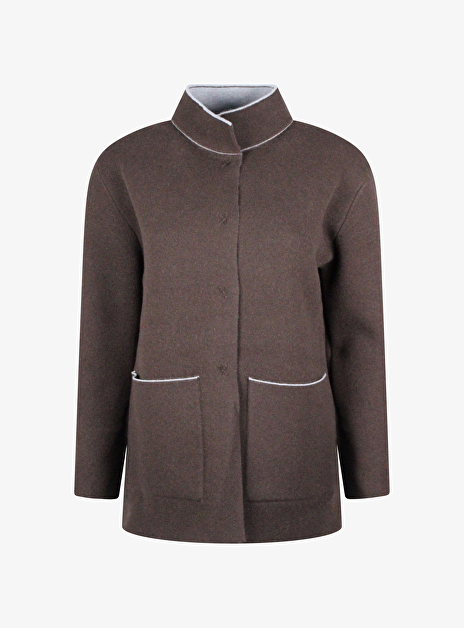 Vest model 2652/c double face grijs bruin reversible