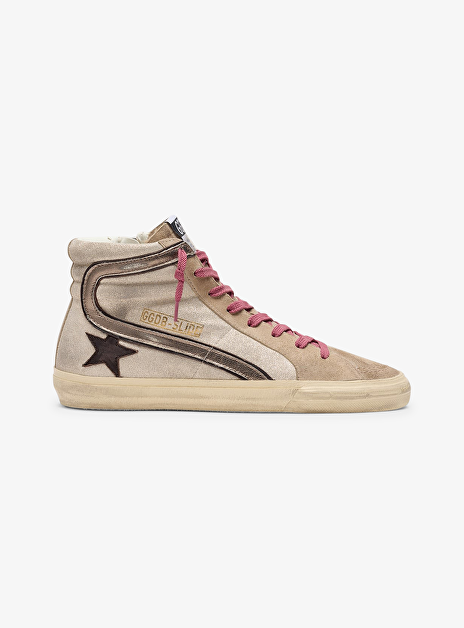 Slide classic glitter beige roze