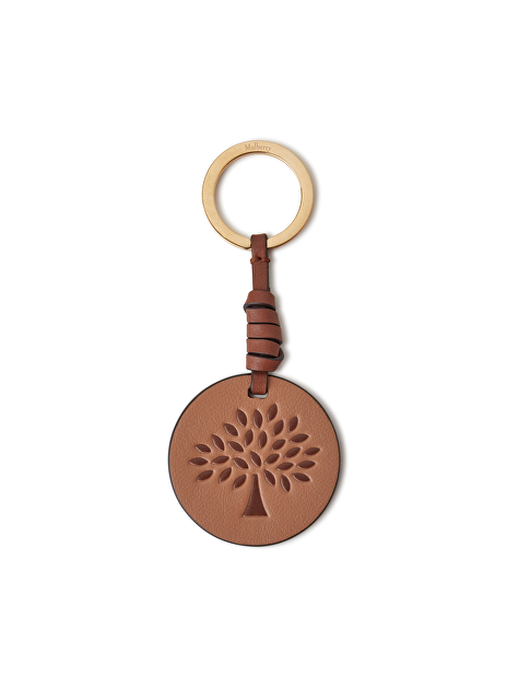 Mulberry Tree Leather Keyring Sable & Bright Oak Micro Classic Grain