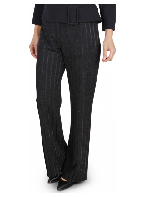 Broek streep metallic zwart