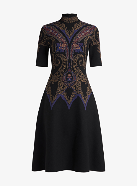 Jurk zwart knitwear dessin