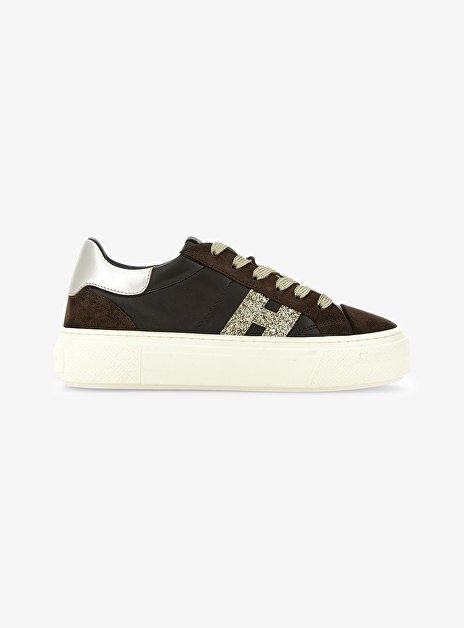 Sneaker h705 bruin goud glitter