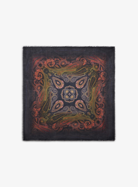 Shawl marine multicolor paisley dessin