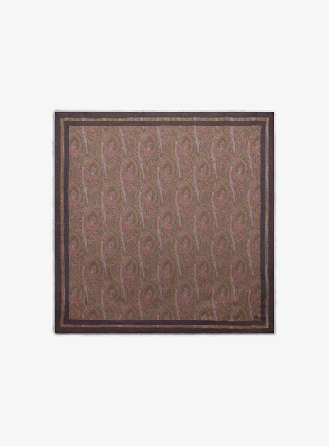 Shawl bruin multicolor paisley dessin